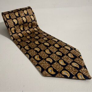 Christian Tyler of London Brown and NavyPaisley Tie